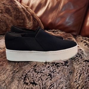Vince Black Slip-On Platform Sneakers